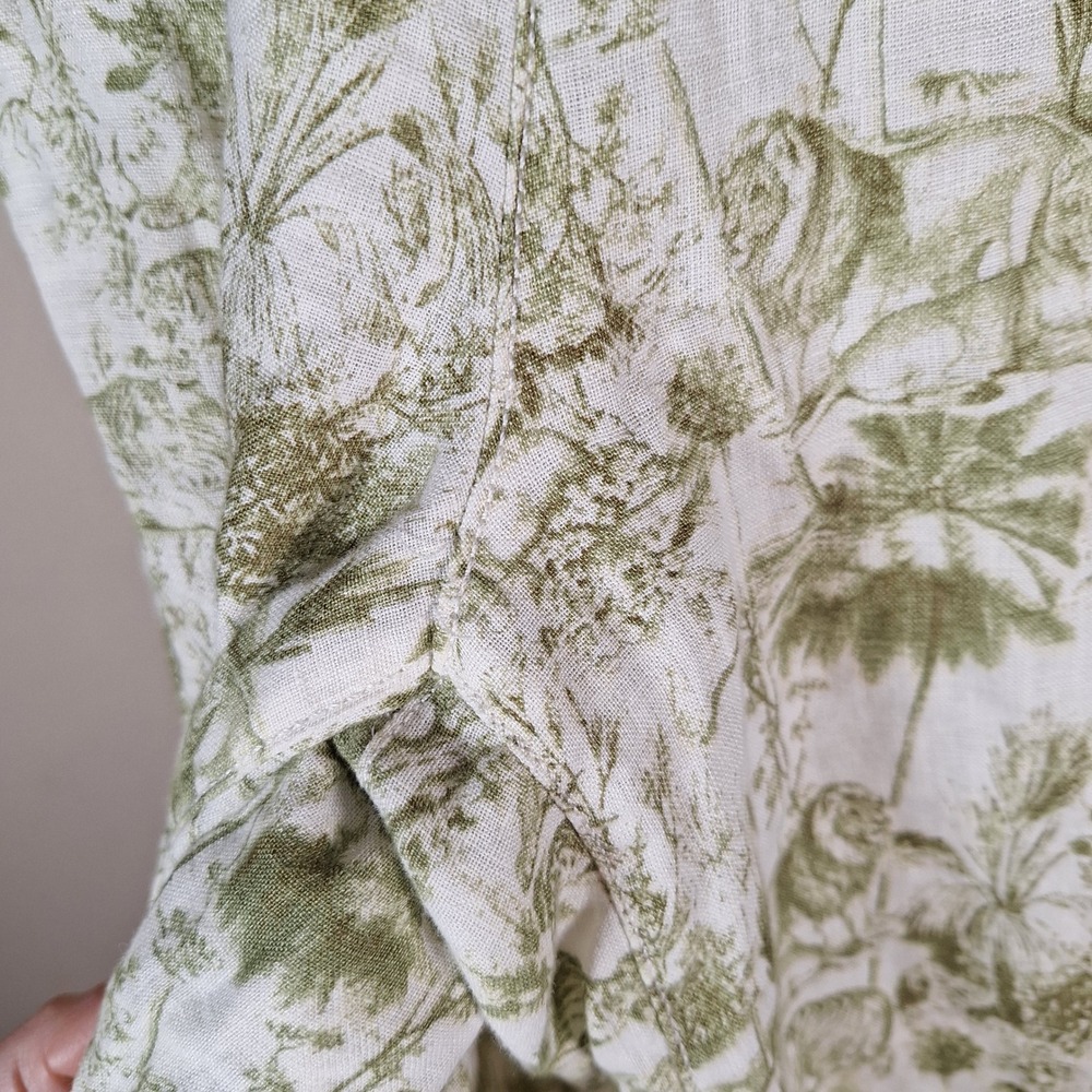 Rachel Zoe 100% Linen Wide Leg Lions Tigers Boho Beachy Lounge Pants Medium - Picture 6 of 10